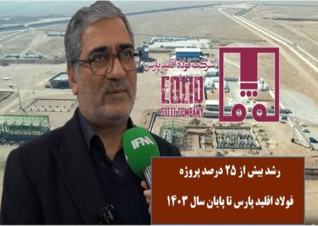 رشد بیش از ۲۵ درصدی پروژه فولاد اقلید پارس تا پایان سال ۱۴۰۳ + ویدیو